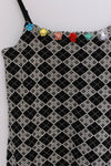 YANYAN KNITS 25 Spring/Summer ARGYLE Suspender Mini Dress YYK-YYW25-0301-HB Black and White